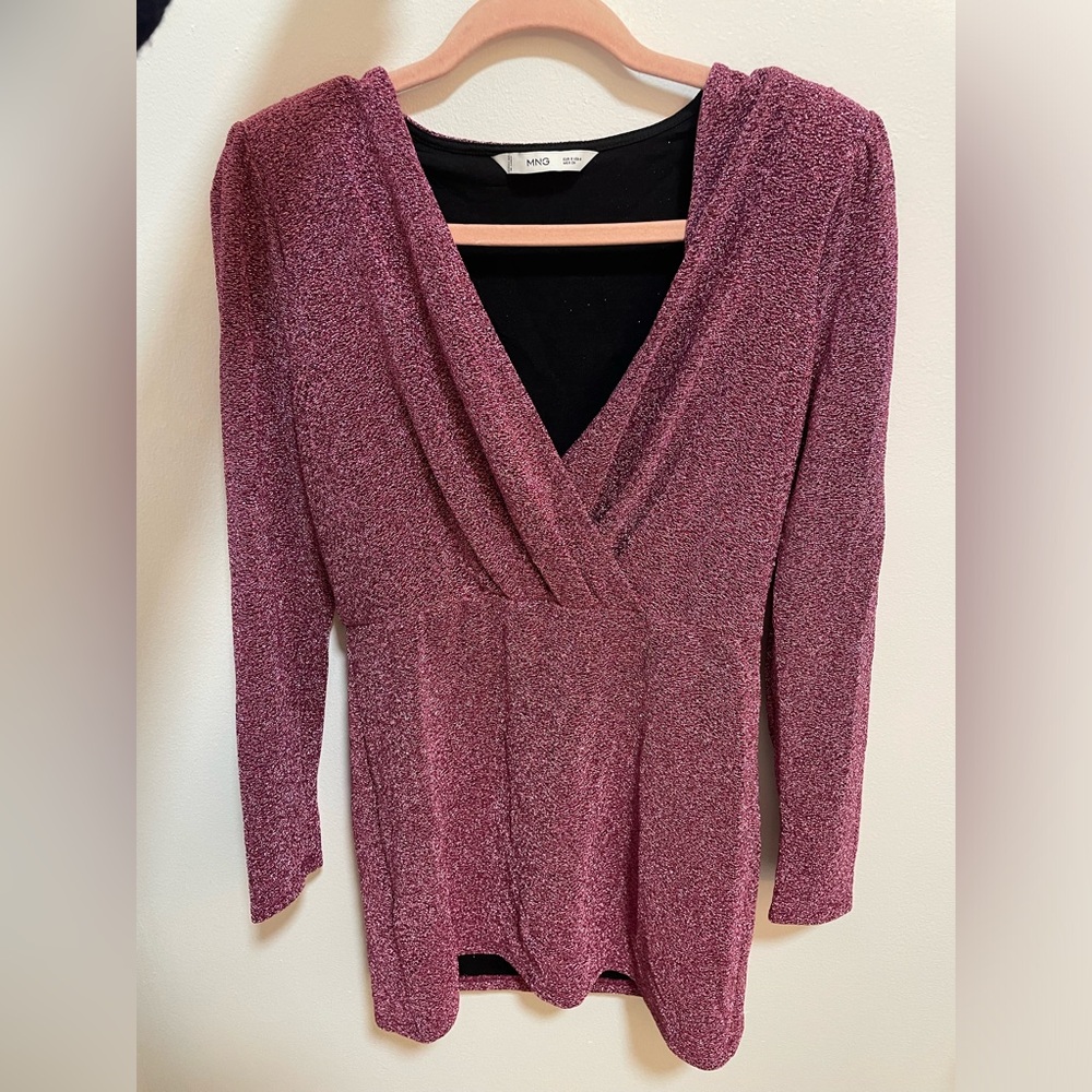 SHINY PINK DRESS MANGO XS